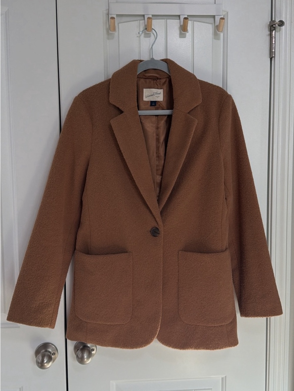 Universal Thread Brown Bouclé Single-Button Blazer
